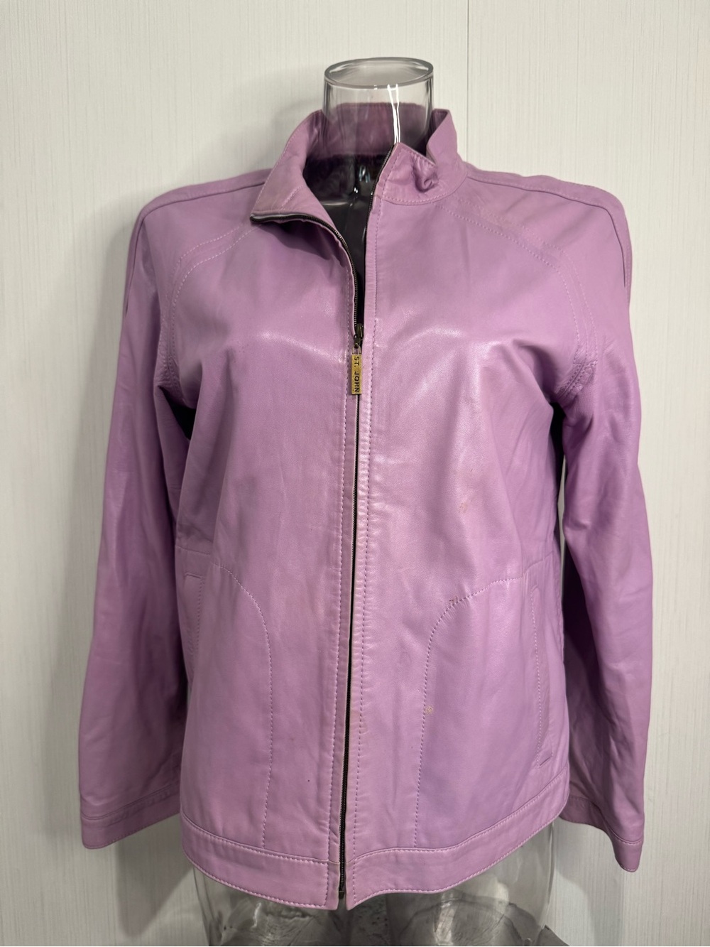 St. John Sport Leather Jacket. Small. Purple.